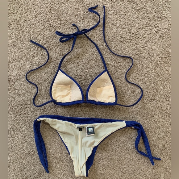 Authentic Fendi blue FF monogram bikini set swimwear Italian size 40 - Picture 4 of 7